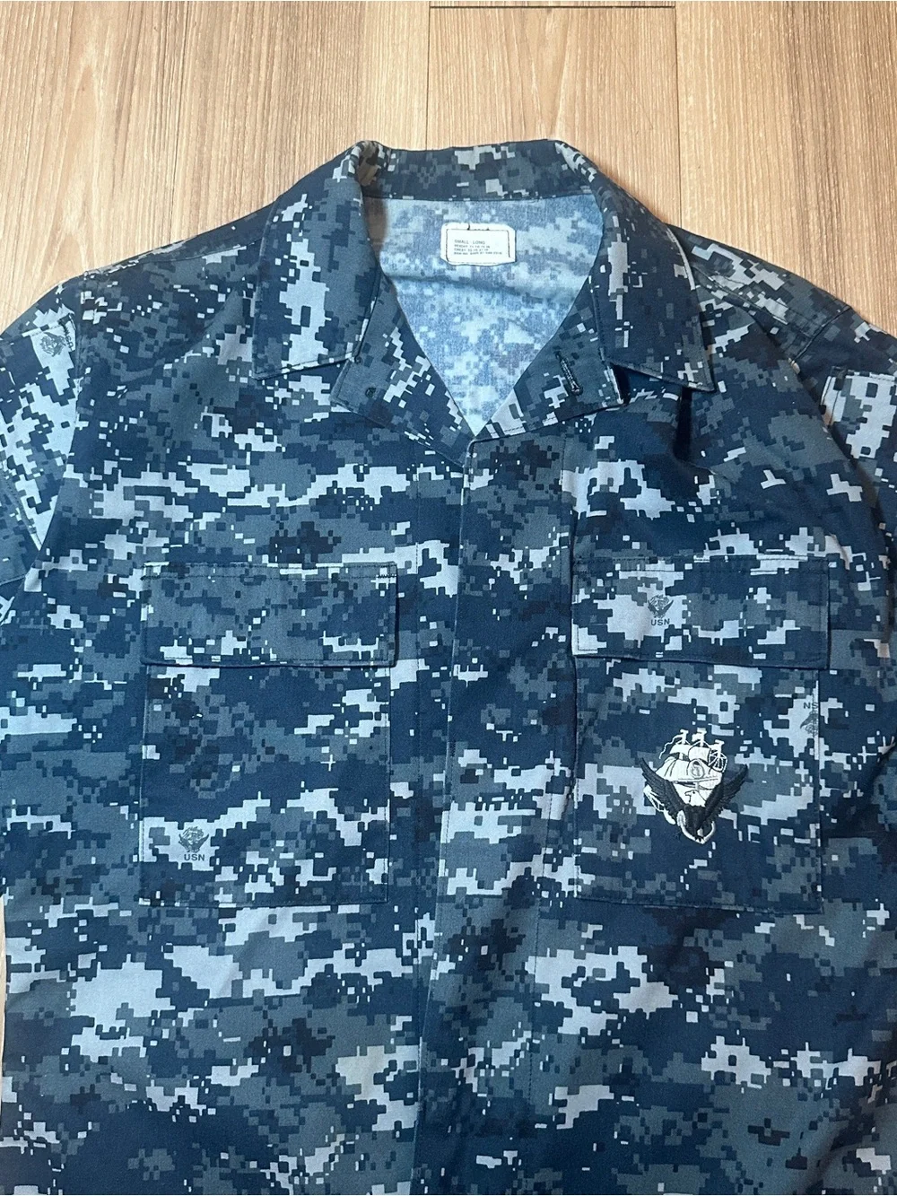 Vintage US NAVY NWU Blue Digital Camo Blouse - Picture 2 of 6